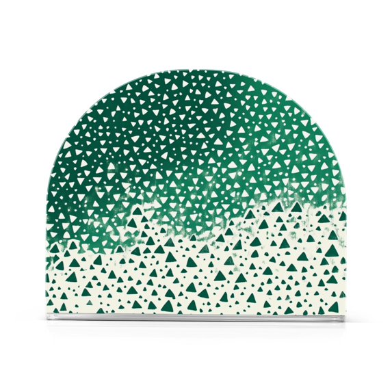 Yayeee Napkin Holder for Table Set of 2 Kitchen Paper Tissue Organization, Green and White Pattern