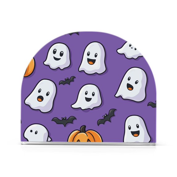 Yayeee Napkin Holder for Table Set of 2 Kitchen Paper Tissue Organization, Halloween Ghosts Purple