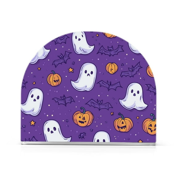 Yayeee Napkin Holder for Table Set of 2 Kitchen Paper Tissue Organization, Halloween Purple Ghosts