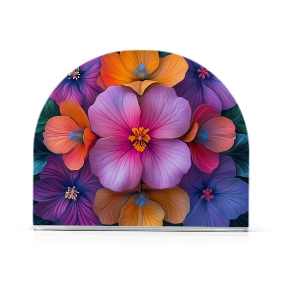 Yayeee Napkin Holder for Table Set of 2 Kitchen Paper Tissue Organization, Large Purple Flowers