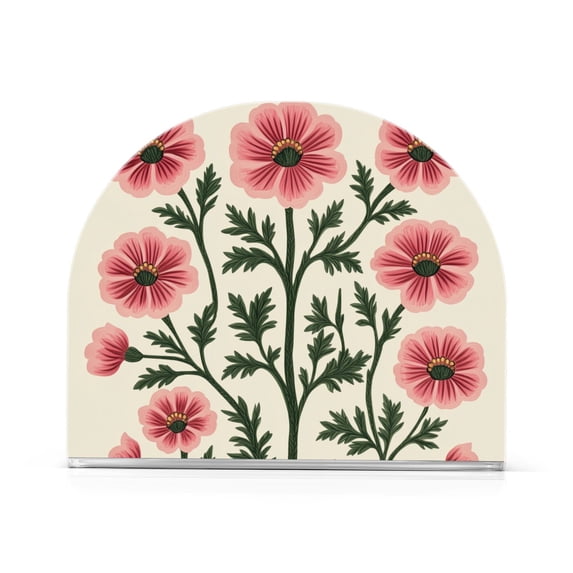 Yayeee Napkin Holder for Table Set of 2 Kitchen Paper Tissue Organization, Light Pink Flowers