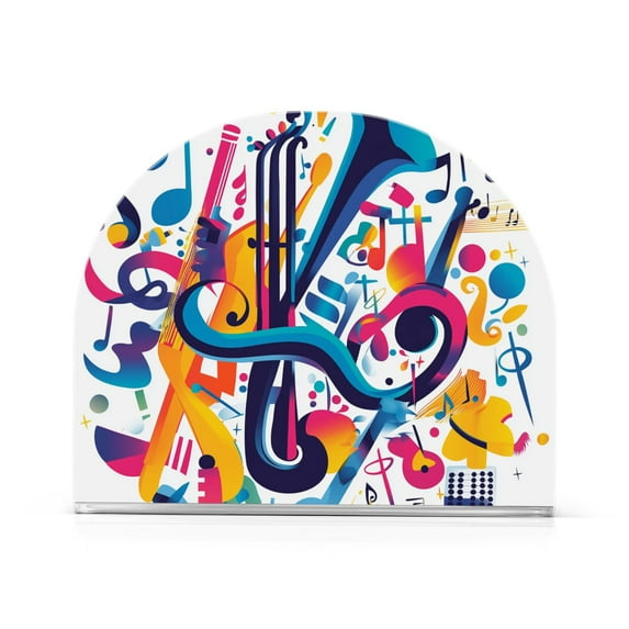 Yayeee Napkin Holder for Table Set of 2 Kitchen Paper Tissue Organization, Musical Pattern