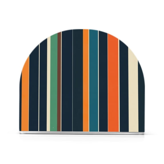 Yayeee Napkin Holder for Table Set of 2 Kitchen Paper Tissue Organization, Navy Blue Stripes