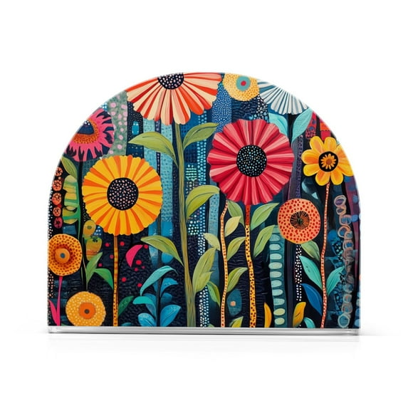 Yayeee Napkin Holder for Table Set of 2 Kitchen Paper Tissue Organization, Orange Colorful Flowers