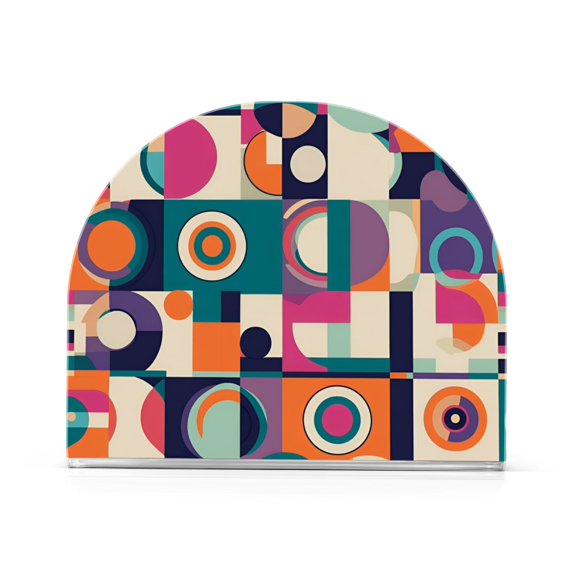 Yayeee Napkin Holder for Table Set of 2 Kitchen Paper Tissue Organization, Orange Geometric