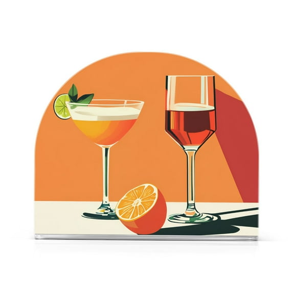 Yayeee Napkin Holder for Table Set of 2 Kitchen Paper Tissue Organization, Orange Glasses