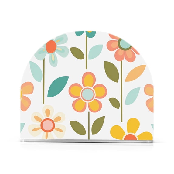 Yayeee Napkin Holder for Table Set of 2 Kitchen Paper Tissue Organization, Orange Retro Flower