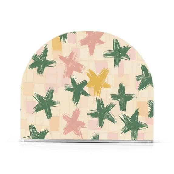 Yayeee Napkin Holder for Table Set of 2 Kitchen Paper Tissue Organization, Pastel Pink Stars