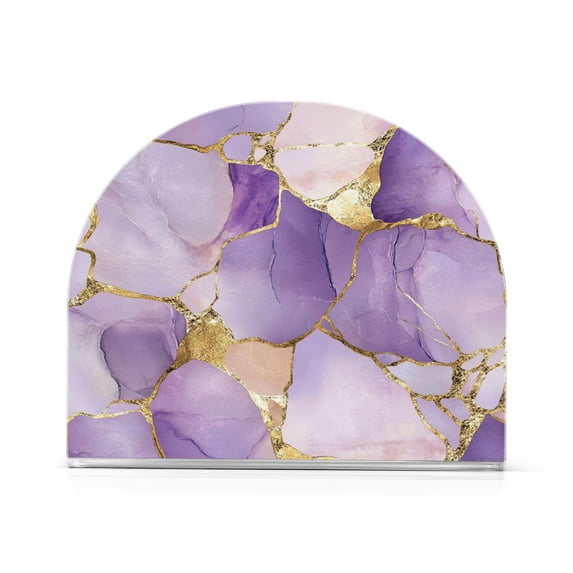Yayeee Napkin Holder for Table Set of 2 Kitchen Paper Tissue Organization, Pastel Purple Marble Pattern