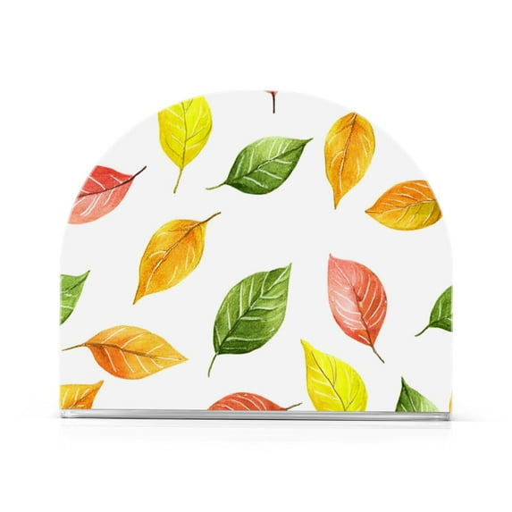 Yayeee Napkin Holder for Table Set of 2 Kitchen Paper Tissue Organization, Pink Colorful Leaves