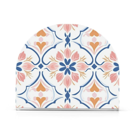 Yayeee Napkin Holder for Table Set of 2 Kitchen Paper Tissue Organization, Pink Mosaic Pattern
