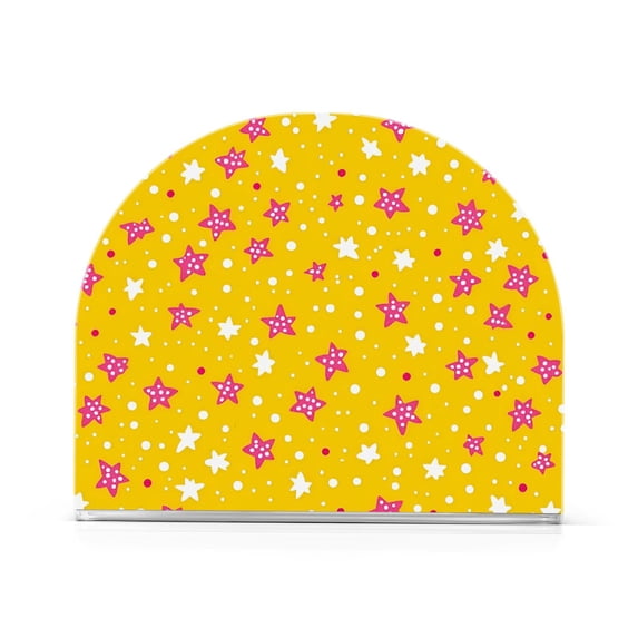Yayeee Napkin Holder for Table Set of 2 Kitchen Paper Tissue Organization, Pink White Stars
