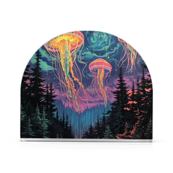 Yayeee Napkin Holder for Table Set of 2 Kitchen Paper Tissue Organization, Psychedelic Jellyfish
