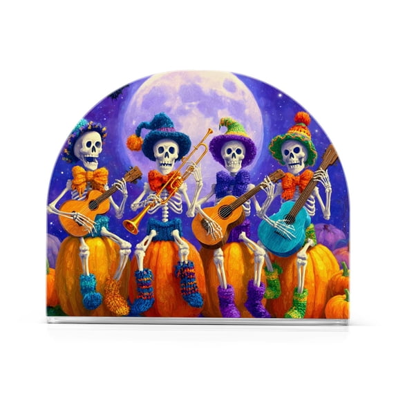 Yayeee Napkin Holder for Table Set of 2 Kitchen Paper Tissue Organization, Purple Skeleton Pattern