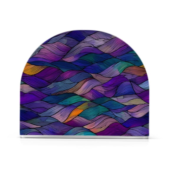 Yayeee Napkin Holder for Table Set of 2 Kitchen Paper Tissue Organization, Purple Waves Pattern