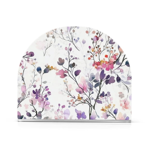 Yayeee Napkin Holder for Table Set of 2 Kitchen Paper Tissue Organization, Purple Wildflowers