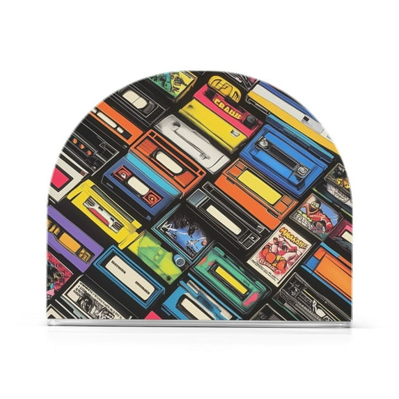 Yayeee Napkin Holder for Table Set of 2 Kitchen Paper Tissue Organization, Retro Game Cassette Pattern