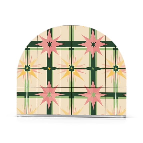 Yayeee Napkin Holder for Table Set of 2 Kitchen Paper Tissue Organization, Retro Green Stars