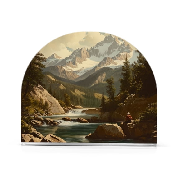 Yayeee Napkin Holder for Table Set of 2 Kitchen Paper Tissue Organization, Snow Mountains