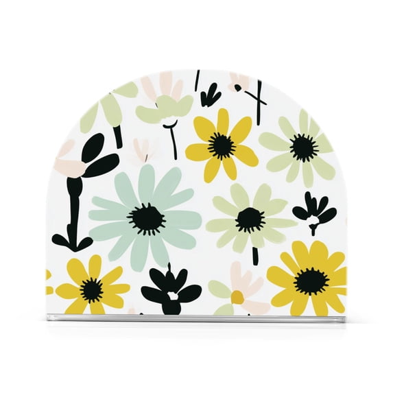 Yayeee Napkin Holder for Table Set of 2 Kitchen Paper Tissue Organization, White Flower