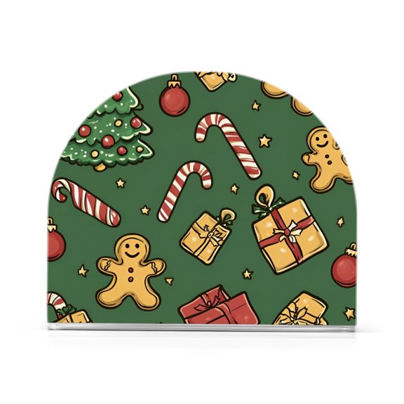 Yayeee Napkin Holder for Table Set of 2 Kitchen Paper Tissue Organization, Yellow Christmas Gingerbread
