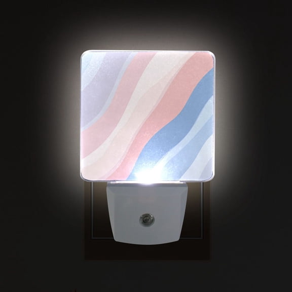 Yayeee LED Plug in Night Light for The Home with Auto Dusk to Dawn Light Sensors, 2 Pack, Abstract Blue
