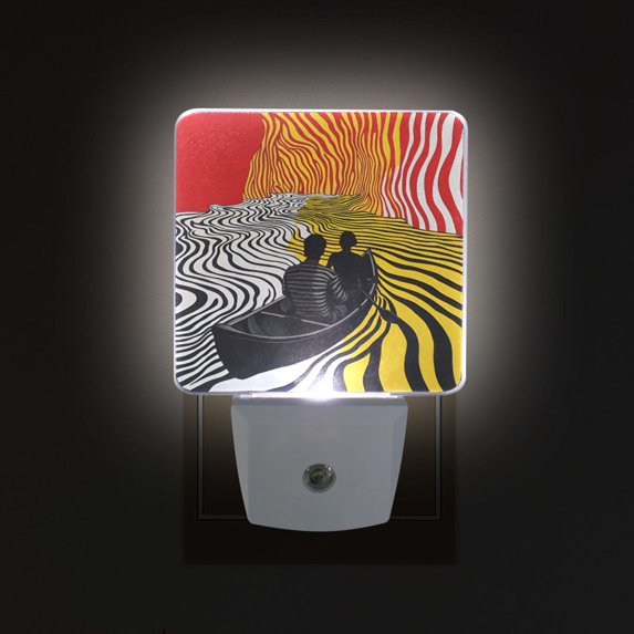 Yayeee LED Night Light for The Home Plug in With Light Sensors 2 Pack, Abstract Boat