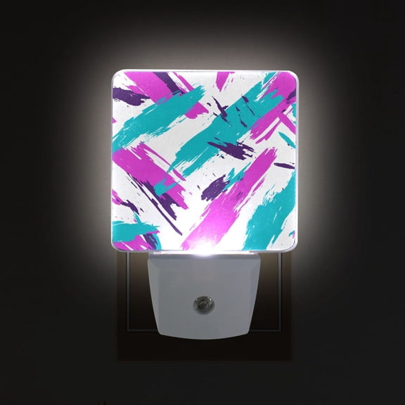 Yayeee LED Plug in Night Light for The Home with Auto Dusk to Dawn Light Sensors, 2 Pack, Abstract Drawing