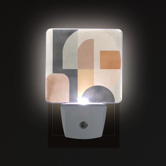 Yayeee LED Plug in Night Light for The Home with Auto Dusk to Dawn Light Sensors, 2 Pack, Abstract Shapes