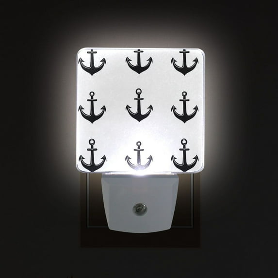 Yayeee LED Night Light for The Home Plug in With Light Sensors 2 Pack, Anchor Pattern