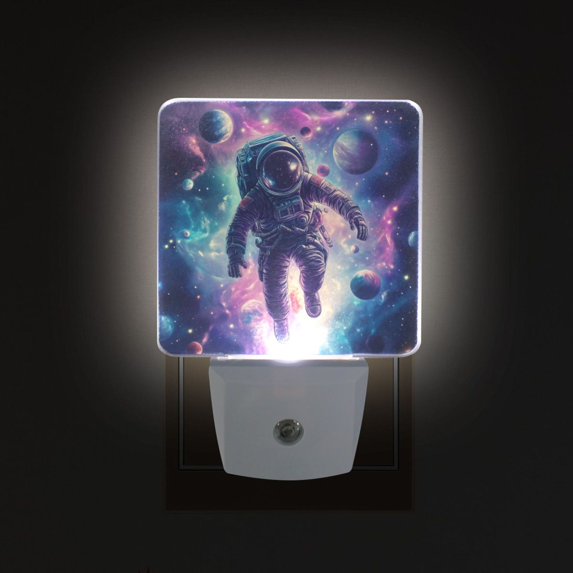 Yayeee LED Plug in Night Light for The Home with Auto Dusk to Dawn Light Sensors, 2 Pack, Astronaut Pattern