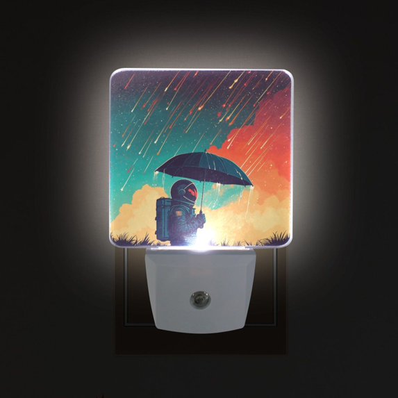 Yayeee LED Plug in Night Light for The Home with Auto Dusk to Dawn Light Sensors, 2 Pack, Astronaut and Sky