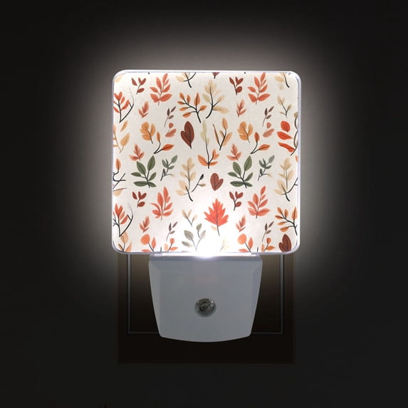 Yayeee LED Plug in Night Light for The Home with Auto Dusk to Dawn Light Sensors, 2 Pack, Autumn Leaves