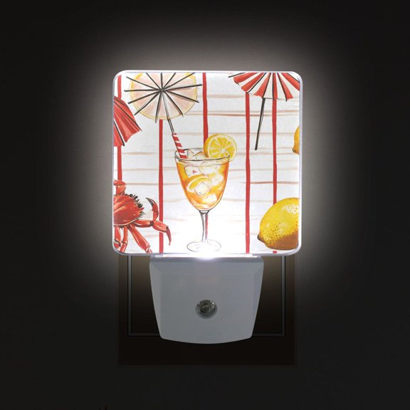 Yayeee LED Night Light for The Home Plug in With Light Sensors 2 Pack, Beach Crab