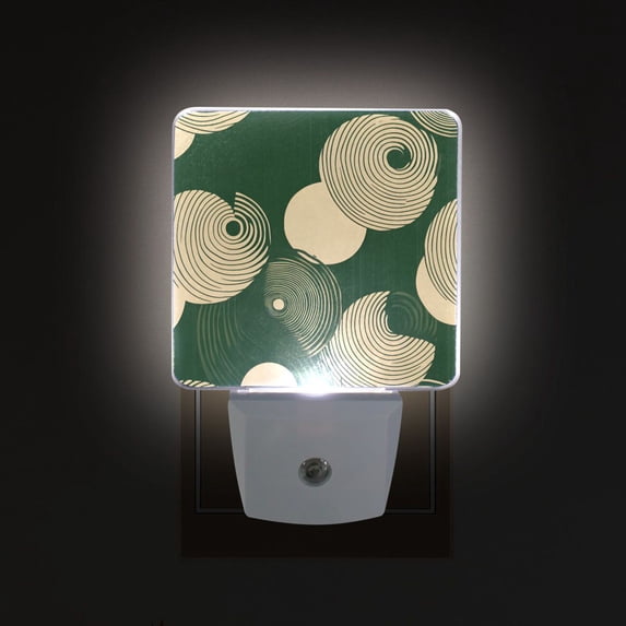 Yayeee LED Plug in Night Light for The Home with Auto Dusk to Dawn Light Sensors, 2 Pack, Beige Abstract