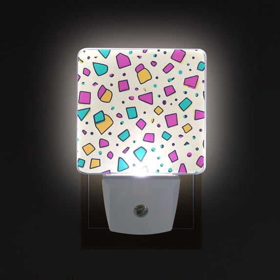 Yayeee LED Plug in Night Light for The Home with Auto Dusk to Dawn Light Sensors, 2 Pack, Beige Retro Pattern
