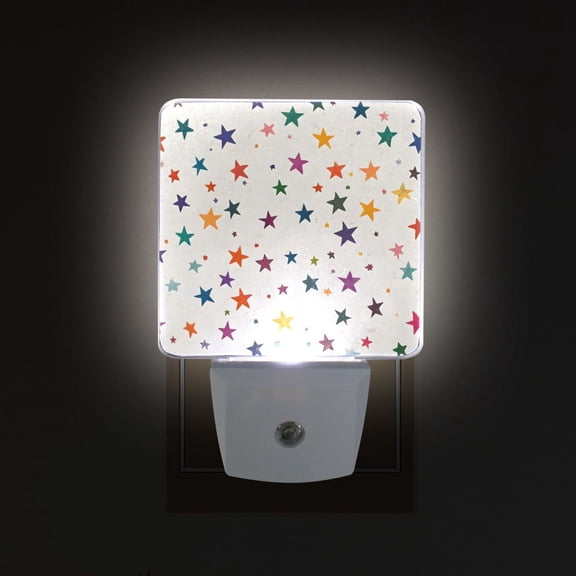 Yayeee LED Plug in Night Light for The Home with Auto Dusk to Dawn Light Sensors, 2 Pack, Beige Stars
