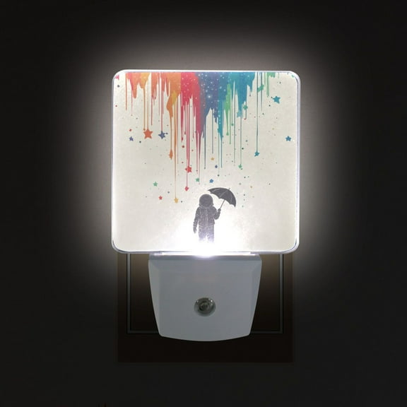 Yayeee LED Night Light for The Home Plug in With Light Sensors 2 Pack, Black Astronaut