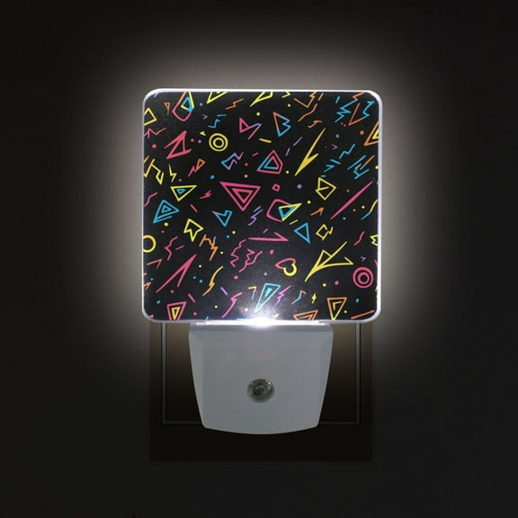 Yayeee LED Night Light for The Home Plug in With Light Sensors 2 Pack, Black Neon Lightning