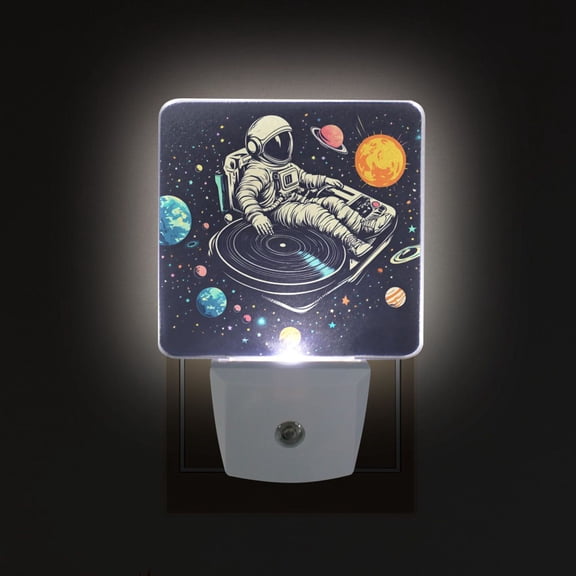 Yayeee LED Night Light for The Home Plug in With Light Sensors 2 Pack, Black Record