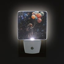 Yayeee LED Night Light for The Home Plug in With Light Sensors 2 Pack, Black Watercolor Space