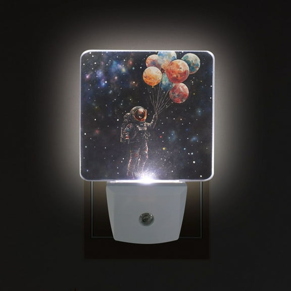 Yayeee LED Night Light for The Home Plug in With Light Sensors 2 Pack, Black Watercolor Space