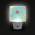 thumbnail image 1 of Yayeee LED Night Light for The Home Plug in With Light Sensors 2 Pack, Blue Beach Pattern, 1 of 6