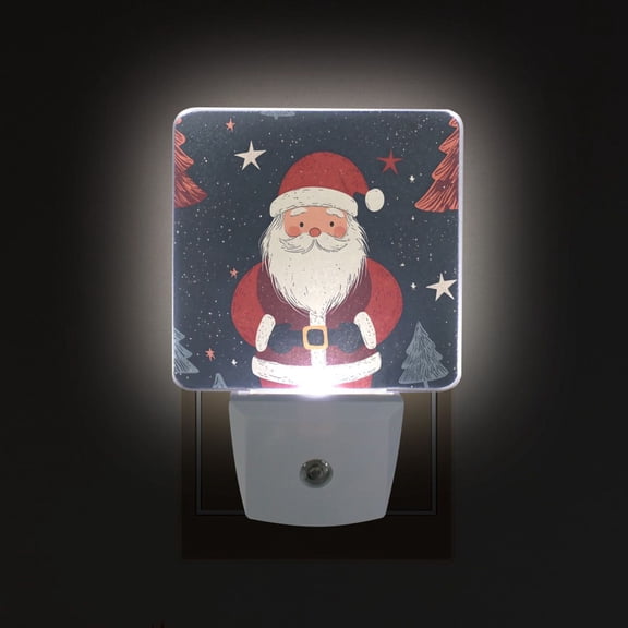 Yayeee LED Plug in Night Light for The Home with Auto Dusk to Dawn Light Sensors, 2 Pack, Blue Christmas Santa