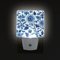 thumbnail image 1 of Yayeee LED Night Light for The Home Plug in With Light Sensors 2 Pack, Blue Floral Pattern, 1 of 6