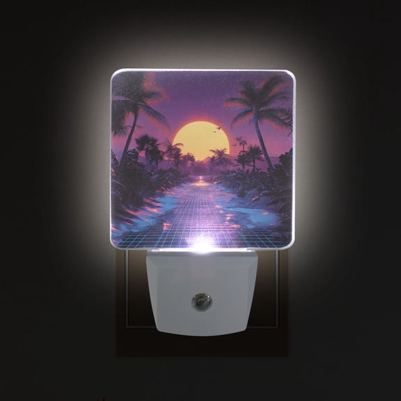Yayeee LED Plug in Night Light for The Home with Auto Dusk to Dawn Light Sensors, 2 Pack, Blue Neon Road