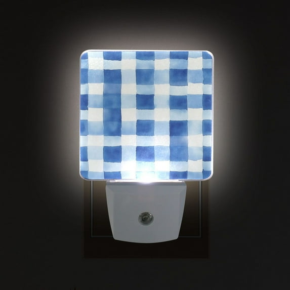 Yayeee LED Night Light for The Home Plug in With Light Sensors 2 Pack, Blue Plain