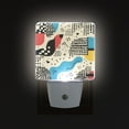 thumbnail image 1 of Yayeee LED Night Light for The Home Plug in With Light Sensors 2 Pack, Blue Retro Print, 1 of 6