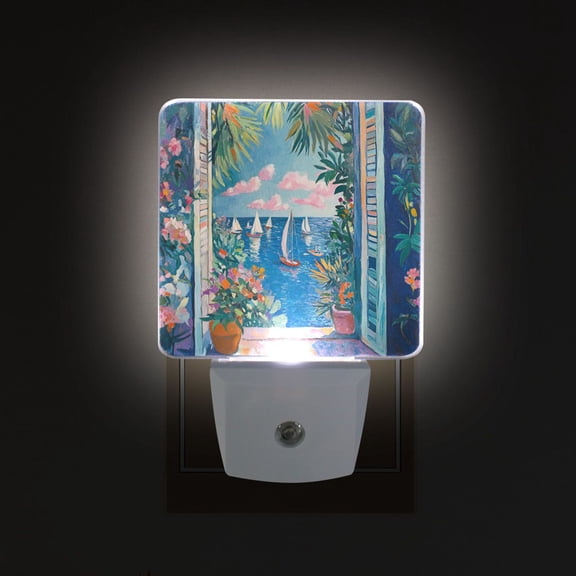 Yayeee LED Night Light for The Home Plug in With Light Sensors 2 Pack, Blue Sea