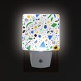 thumbnail image 1 of Yayeee LED Plug in Night Light for The Home with Auto Dusk to Dawn Light Sensors, 2 Pack, Blue Simple Shapes, 1 of 6